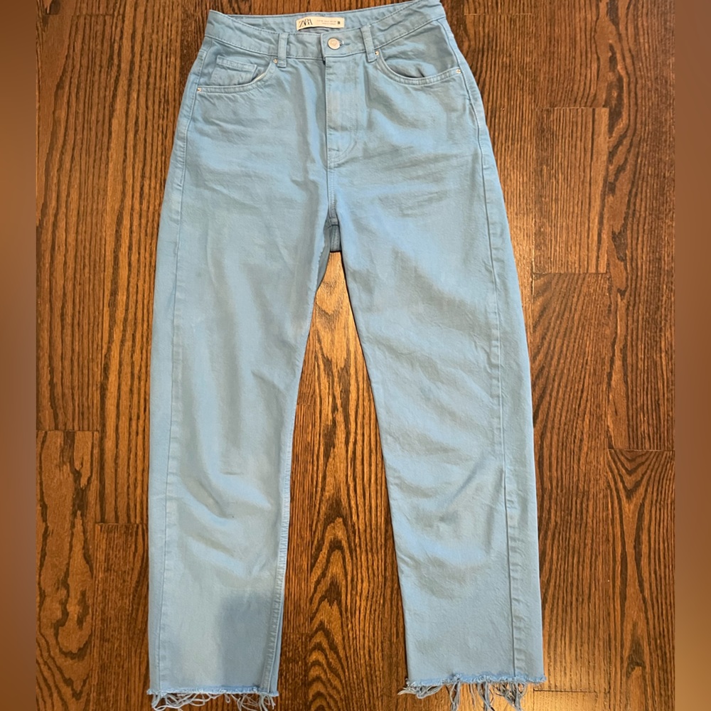 Zara mid-rise blue jeans